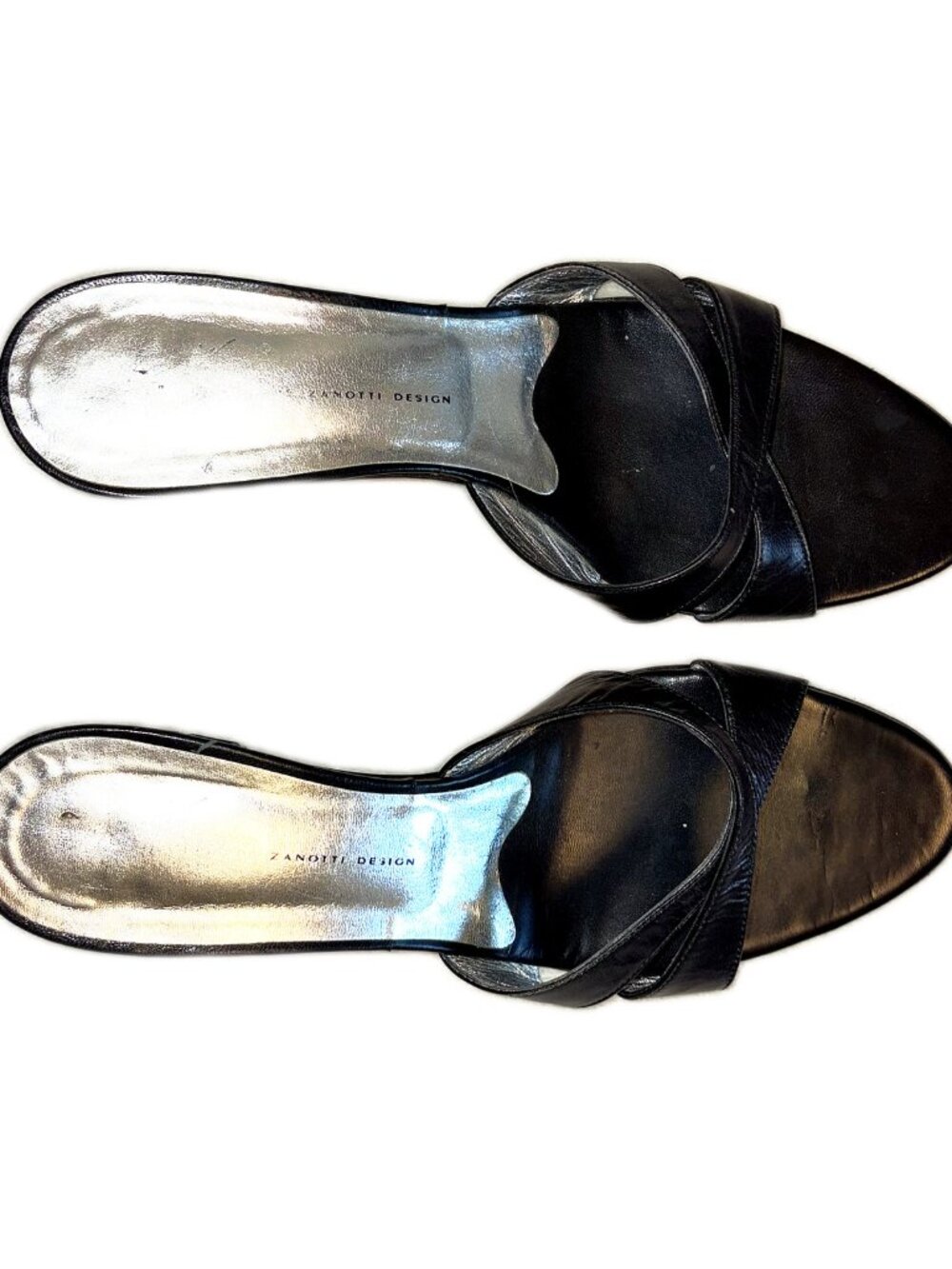 Vicini Giuseppe Zanotti Mother of Pearl Checkerboard Heel Mule 40 US 9.5